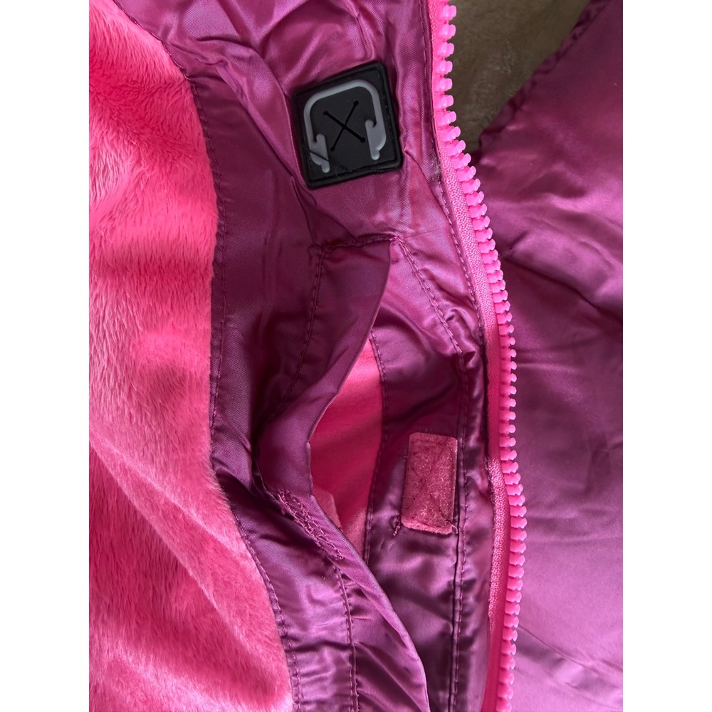 Champion Girls Puffer Jacket Magenta Pink Faux Fur Lined Hooded XL 14-16 NEW - Picture 7 of 17
